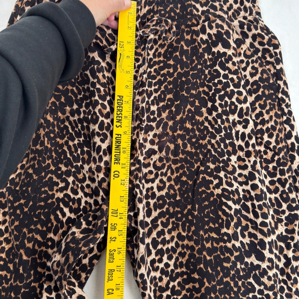 PAIGE Wide Leg Pants Womens 8 Leopard Print Drawstring Festival Indie Sleaze - Picture 7 of 11